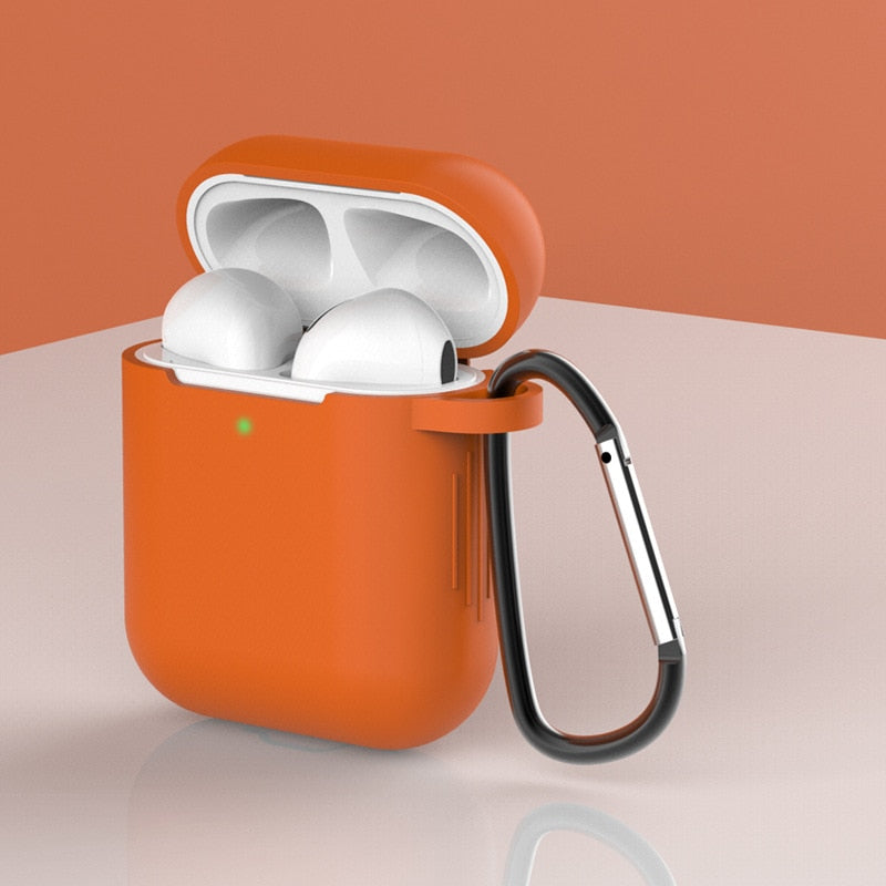 Orange Beskytelse til Apple Airpods 1/2 Ladeetui med nøkkelknipe - Tilbehøret