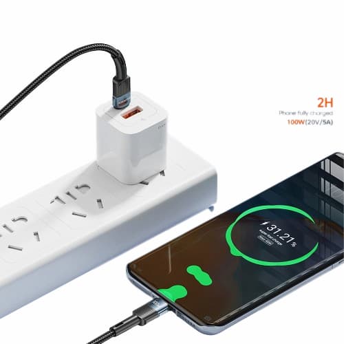 Sort USB-C til USB-C kabel - 100W - Tilbehøret