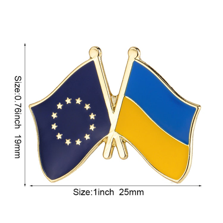 Flagg pins - Vennskap Ukraina & EU - Tilbehøret