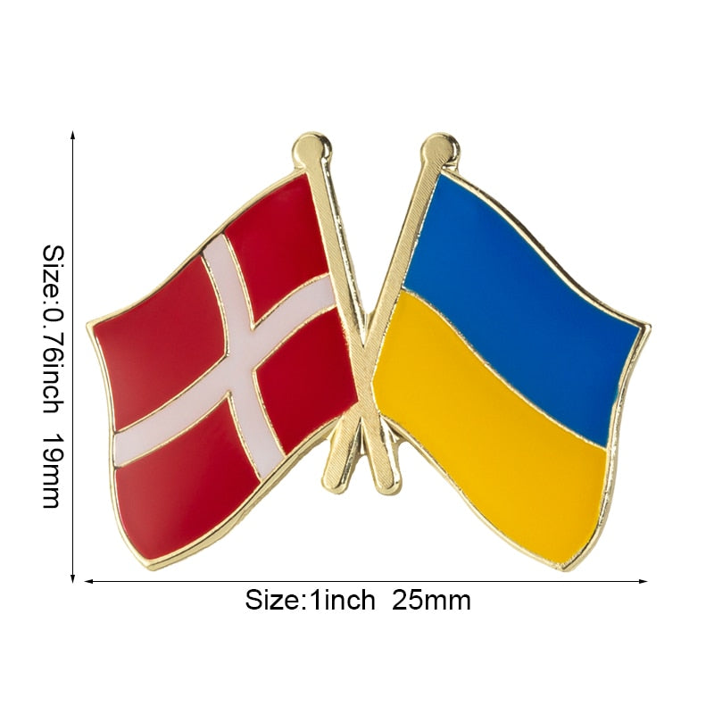 Dansk flagg pins - Vennskap Ukraina - Tilbehøret