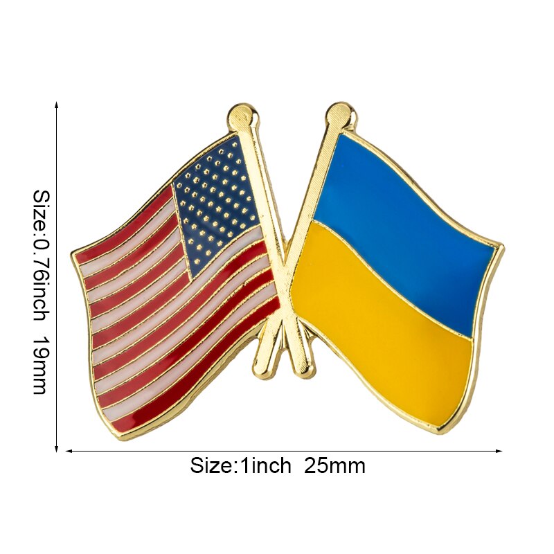 Amerikansk flagg pins - Vennskap Ukraina - Tilbehøret