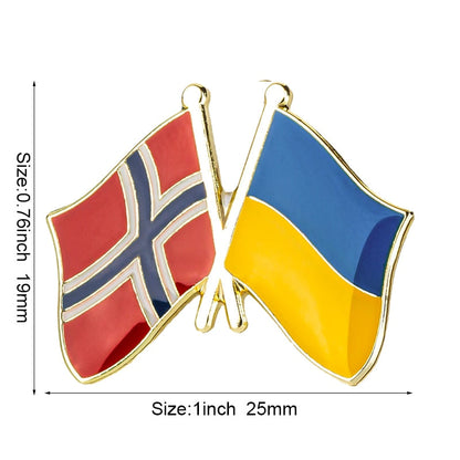 Norsk flagg pins - Vennskap Ukraina - Tilbehøret