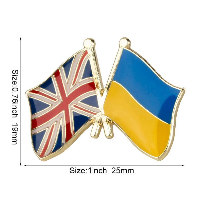 Britisk flagg pins - Vennskap Ukraina - Tilbehøret